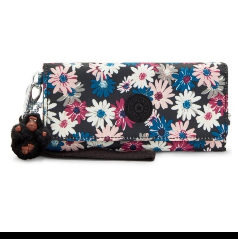Kipling Rubi Large printed wallet wristlet Blooming Petals